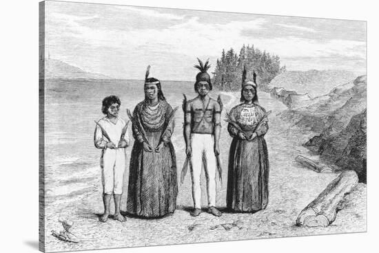 Engraving of Yaqui Indians-null-Stretched Canvas