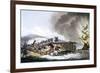 Engraving, Retreat of the French from Leipzig and Death of Poniatowski-null-Framed Giclee Print