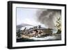 Engraving, Retreat of the French from Leipzig and Death of Poniatowski-null-Framed Giclee Print