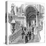 Engraving Showing the Grand Staircase of Buckingham Palace, London, in 1887-null-Stretched Canvas