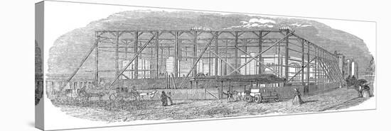 Engraving Showing the Royal Exchange, London, under Construction in 1842-null-Stretched Canvas