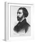 Engraving with Portrait of Alfred De Musset-Stefano Bianchetti-Framed Giclee Print