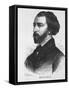 Engraving with Portrait of Alfred De Musset-Stefano Bianchetti-Framed Stretched Canvas