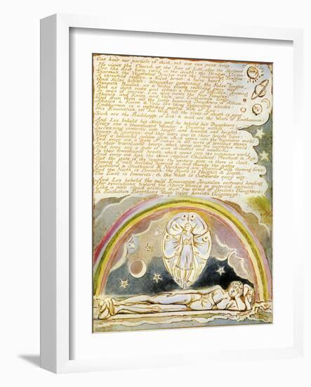 Enitharmon Hovering Over the Sleeping Los by William Blake-William Blake-Framed Giclee Print
