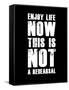 Enjoy Life Now Black-NaxArt-Framed Stretched Canvas