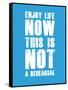 Enjoy Life Now Blue-NaxArt-Framed Stretched Canvas