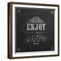 Enjoy the Little Things Quote Typographical Background on Blackboard with Chalk-Melindula-Framed Art Print