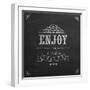 Enjoy the Little Things Quote Typographical Background on Blackboard with Chalk-Melindula-Framed Art Print