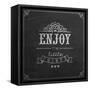 Enjoy the Little Things Quote Typographical Background on Blackboard with Chalk-Melindula-Framed Stretched Canvas