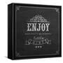 Enjoy the Little Things Quote Typographical Background on Blackboard with Chalk-Melindula-Framed Stretched Canvas