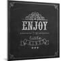 Enjoy the Little Things Quote Typographical Background on Blackboard with Chalk-Melindula-Mounted Art Print