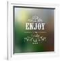 Enjoy The Little Things Quote Typographical Background-Melindula-Framed Art Print