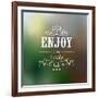 Enjoy The Little Things Quote Typographical Background-Melindula-Framed Art Print