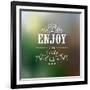 Enjoy The Little Things Quote Typographical Background-Melindula-Framed Art Print