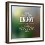 Enjoy The Little Things Quote Typographical Background-Melindula-Framed Art Print