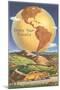 Enjoy Your Travels, Globe with Americas-null-Mounted Art Print