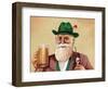 Enjoying a Beer and a Smoke-null-Framed Art Print