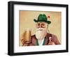 Enjoying a Beer and a Smoke-null-Framed Art Print