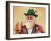 Enjoying a Beer and a Smoke-null-Framed Art Print