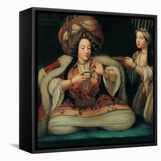 Enjoying Coffee, Early 18th C-null-Framed Stretched Canvas