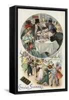 Enjoying Suchard Chocolate at a Masked Ball-null-Framed Stretched Canvas