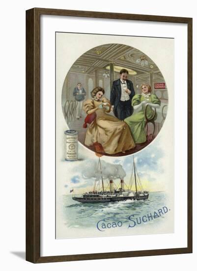 Enjoying Suchard Cocoa on Board a Ship-null-Framed Giclee Print