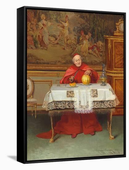 Enjoying the Fruits of the Spirit (Oil on Panel)-Georges Croegaert-Framed Stretched Canvas