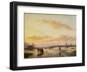 Enjoying the Ice, 1855-Andreas Schelfhout-Framed Giclee Print