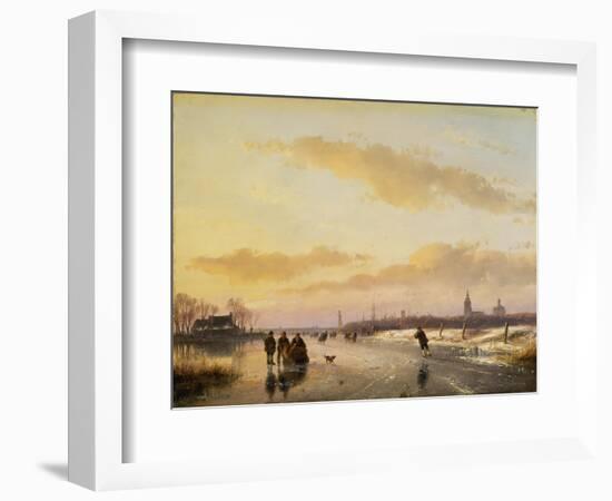 Enjoying the Ice, 1855-Andreas Schelfhout-Framed Giclee Print