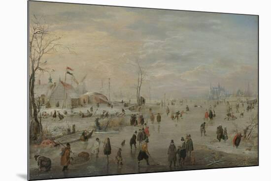 Enjoying the Ice-Hendrick Avercamp-Mounted Premium Giclee Print