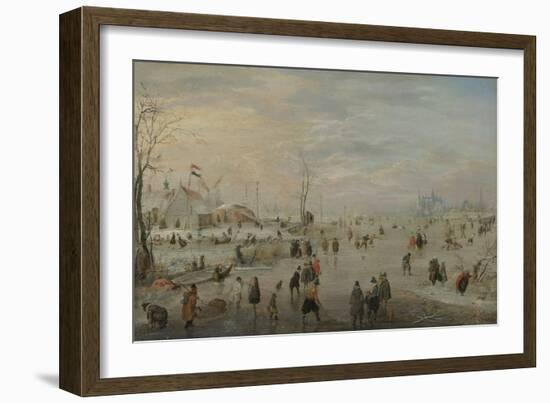 Enjoying the Ice-Hendrick Avercamp-Framed Art Print