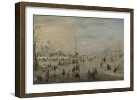 Enjoying the Ice-Hendrick Avercamp-Framed Art Print