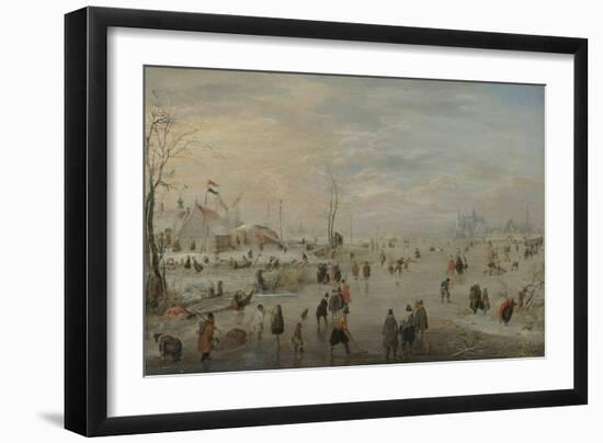 Enjoying the Ice-Hendrick Avercamp-Framed Art Print