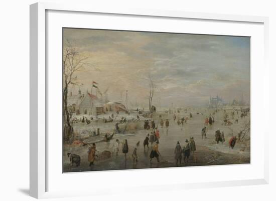 Enjoying the Ice-Hendrick Avercamp-Framed Art Print