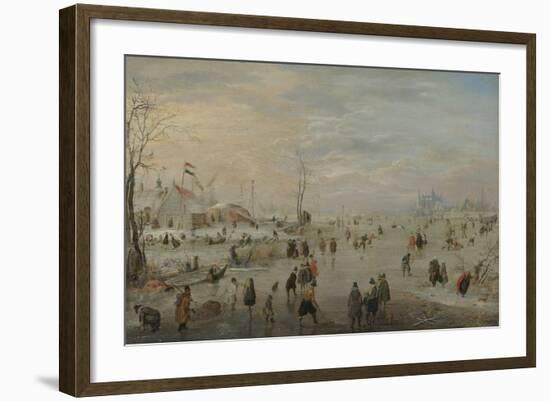 Enjoying the Ice-Hendrick Avercamp-Framed Art Print