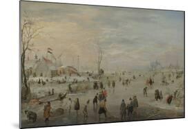 Enjoying the Ice-Hendrick Avercamp-Mounted Art Print