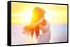 Enjoyment - Free Happy Woman Enjoying Sunset-Maridav-Framed Stretched Canvas