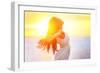 Enjoyment - Free Happy Woman Enjoying Sunset-Maridav-Framed Photographic Print