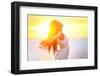 Enjoyment - Free Happy Woman Enjoying Sunset-Maridav-Framed Photographic Print