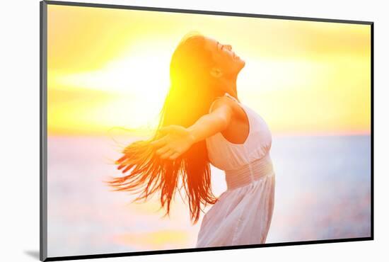 Enjoyment - Free Happy Woman Enjoying Sunset-Maridav-Mounted Photographic Print