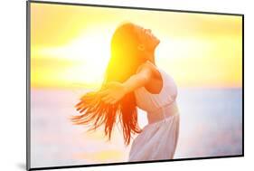 Enjoyment - Free Happy Woman Enjoying Sunset-Maridav-Mounted Photographic Print