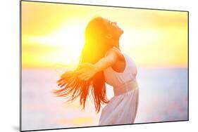 Enjoyment - Free Happy Woman Enjoying Sunset-Maridav-Mounted Photographic Print