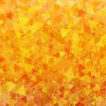 Bright Orange Scattered Triangles Background-Enka Parmur-Framed Stretched Canvas