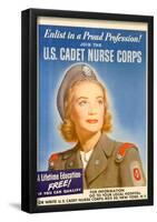 Enlist in a Proud Profession Join the US Cadet Nurse Corps WWII War Propaganda Art Print Poster-null-Framed Poster