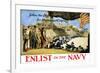 Enlist in the Navy, Follow the Boys in Blue, c.1914-George Hand Wright-Framed Art Print