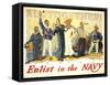 Enlist in the Navy-null-Framed Stretched Canvas