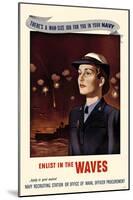 Enlist In The Waves-null-Mounted Poster