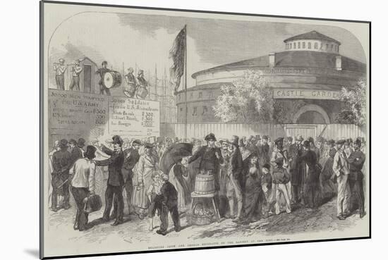 Enlisting Irish and German Emigrants on the Battery at New York-null-Mounted Giclee Print