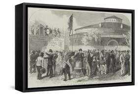 Enlisting Irish and German Emigrants on the Battery at New York-null-Framed Stretched Canvas