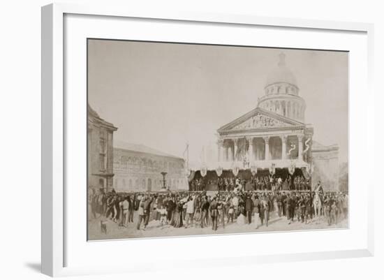 Enlistment of Volunteers into the National Guard, Place Du Pantheon, Paris, 1870-1871-null-Framed Giclee Print